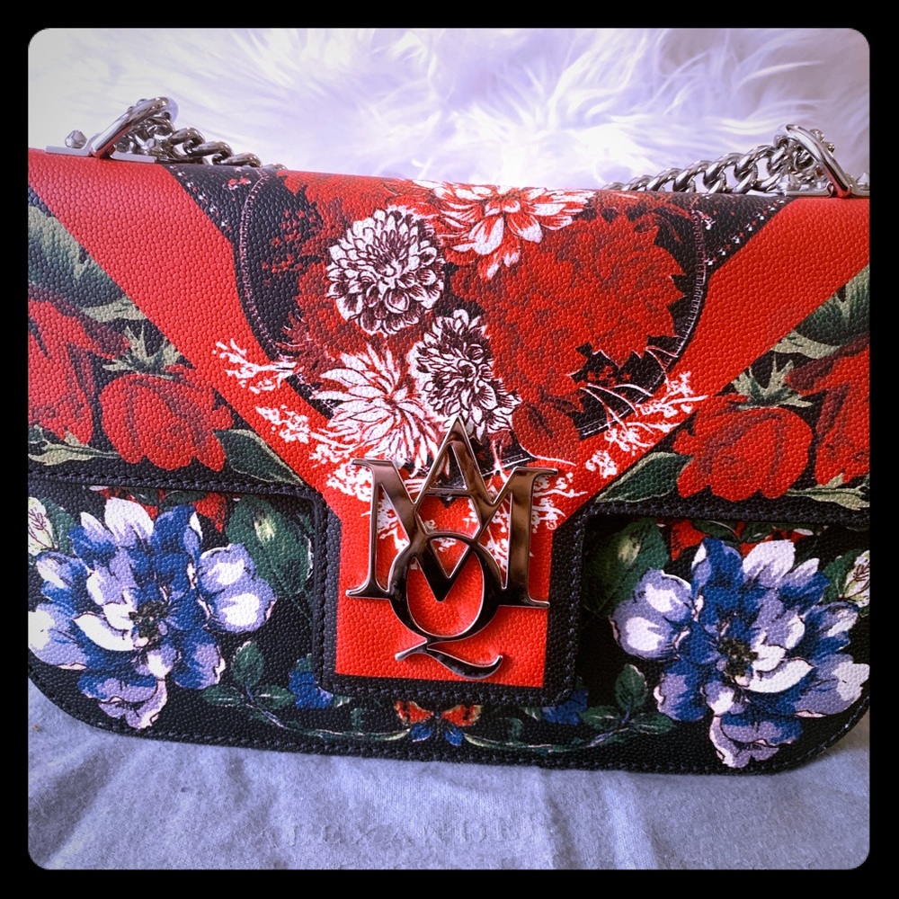 Alexander McQueen floral bag genuine leather